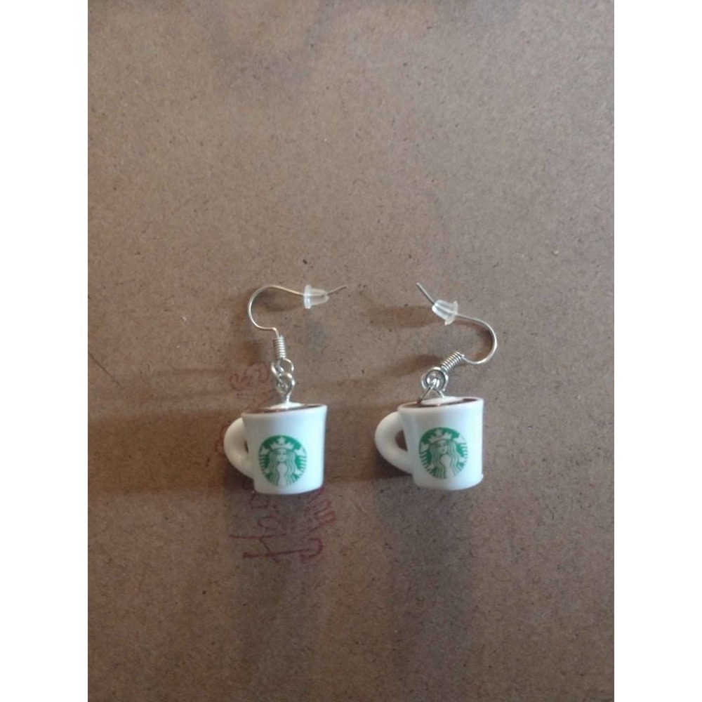 Tiny Starbucks mug latte earrings